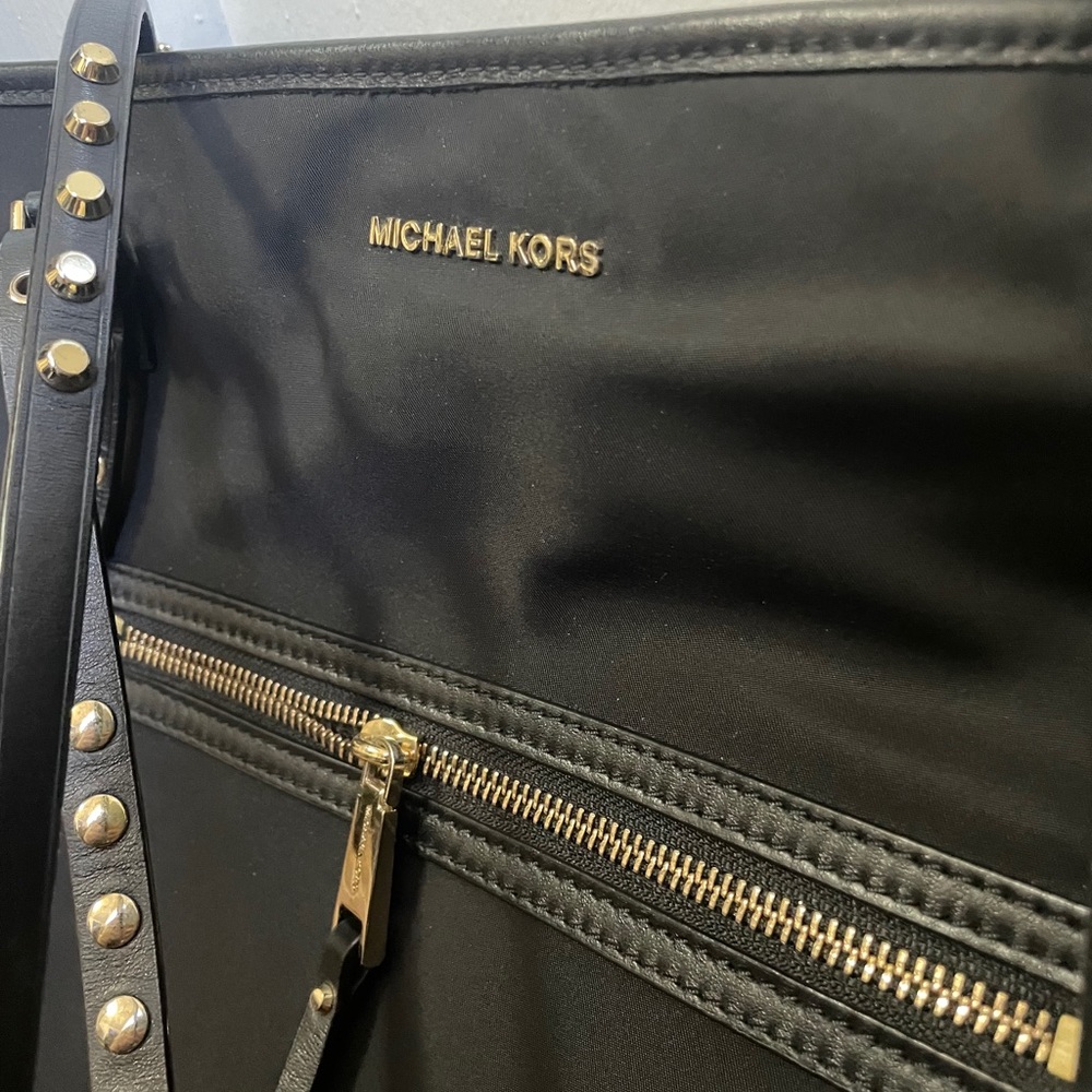 Michael Kors Black Canvas Tote - Picture 3 of 4